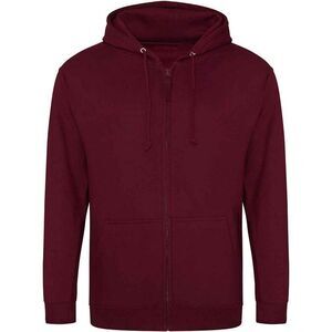 Awdis Mens Full Zip Hoodie / Burgundy